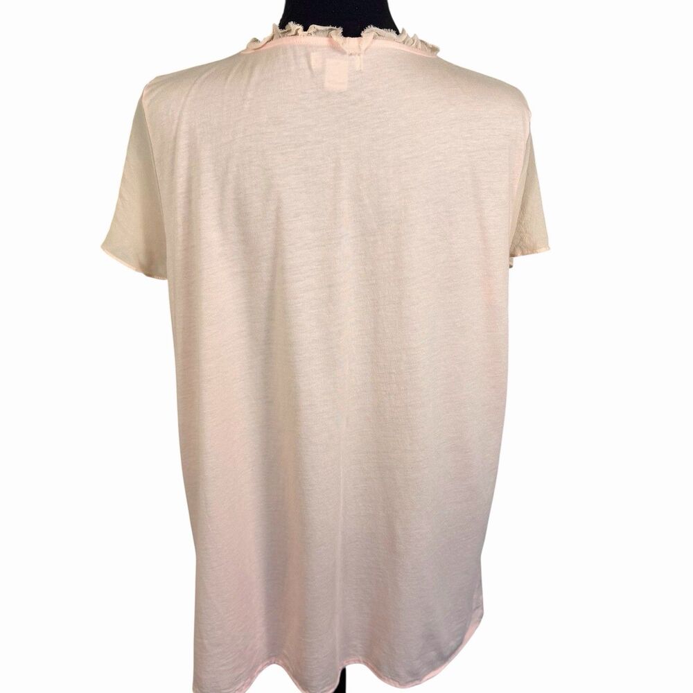 Sundance Blouse Top Womens XL Pink Ruffle Silk Trim Flutter Sleeve Feminine - Picture 3 of 7